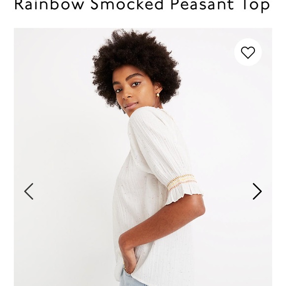 Madewell rainbow smocked peasant top - Picture 2 of 6